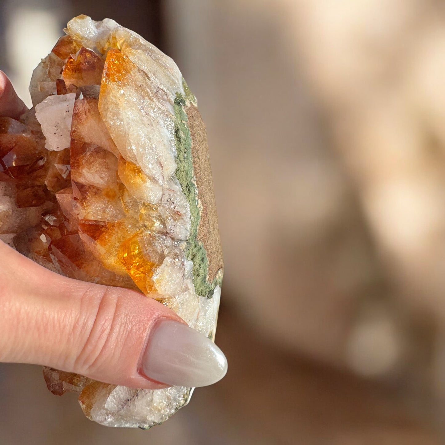Citrine with Calcite