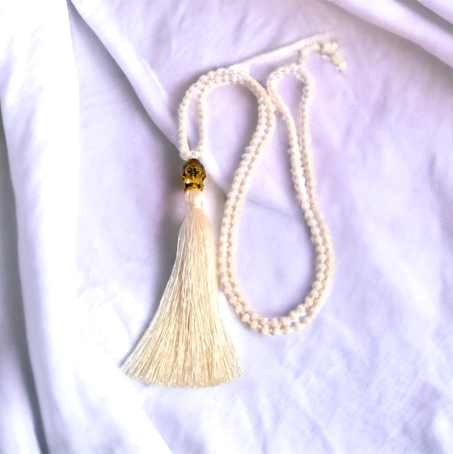 Crystal Buddha Tassel Necklace