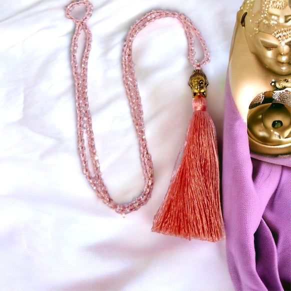 Crystal Buddha Tassel Necklace