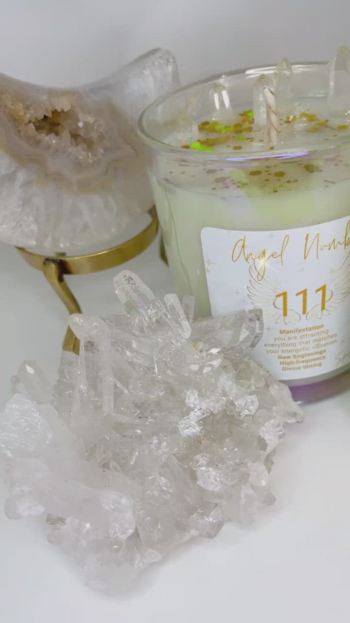 Angel Number 111 Iridescent Candle Video - Spiritual and Aligned