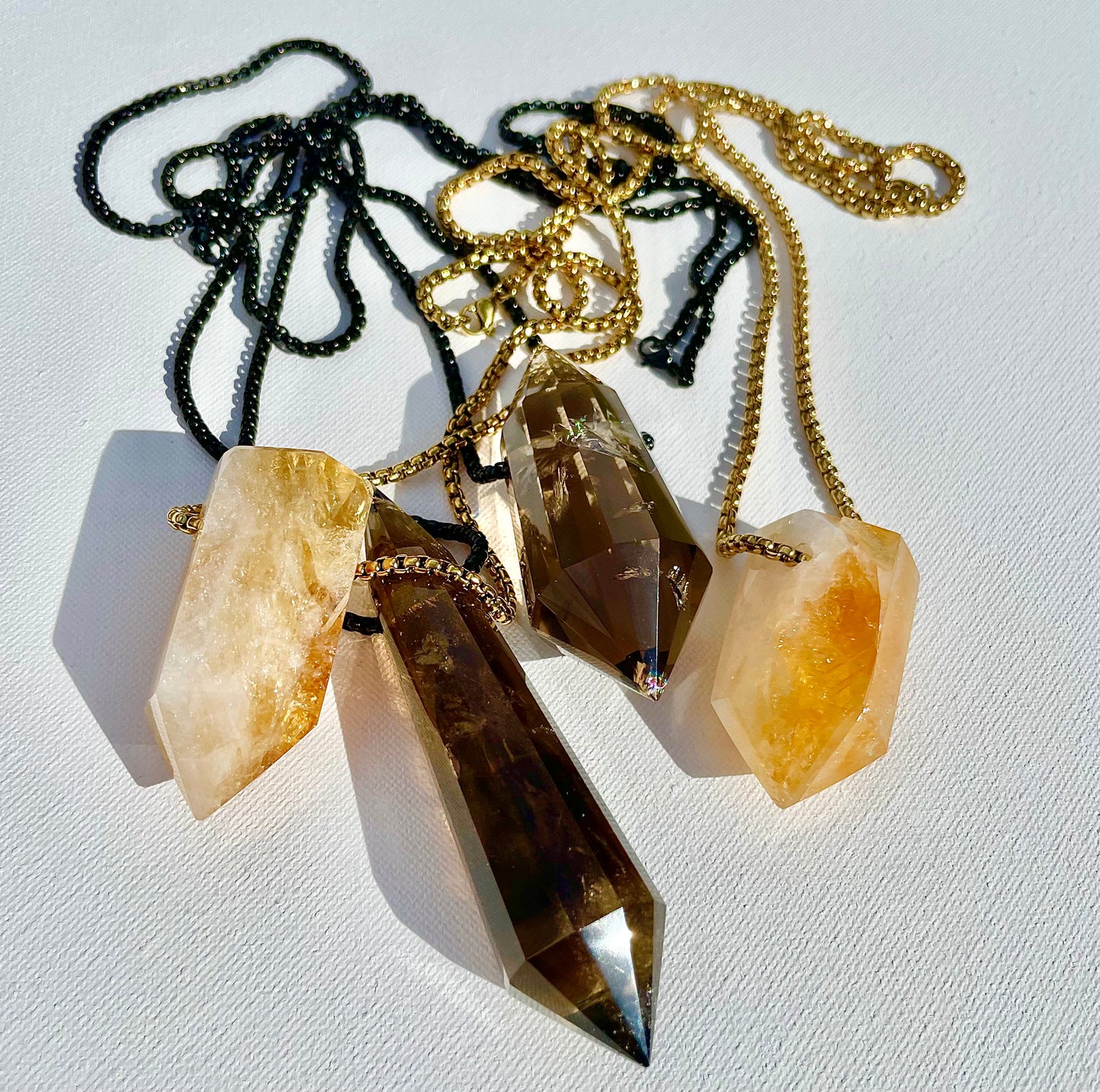 Smoky Quartz Vogel Necklace